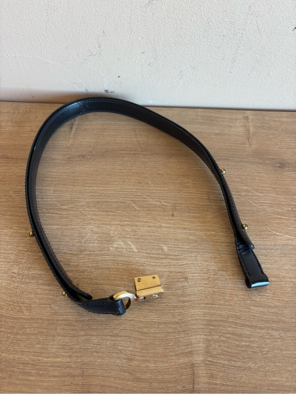 Authentic Louis Vuitton black leather strap